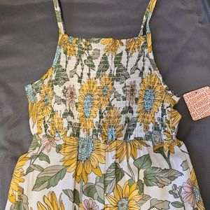 NWT Fab Kids Girls Sunflower Jumpsuit, size 10/12